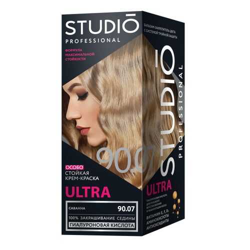 Комплект ULTRA для окрашивания волос STUDIO PROFESSIONAL 90.07 саванна 2*50+15 мл в Магнит Косметик