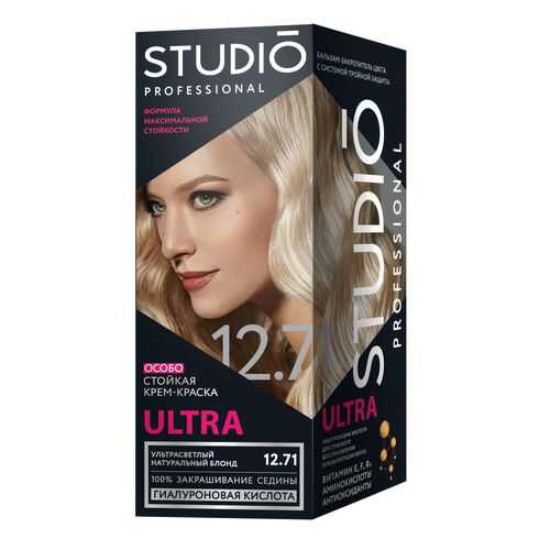 Комплект ULTRA STUDIO PROFESSIONAL 12.71 ультрасветлый натуральный блонд 2*50+15 мл в Магнит Косметик