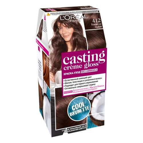 Краска для волос L`Oreal Paris Casting Creme Gloss Какао со льдом тон 412 в Магнит Косметик