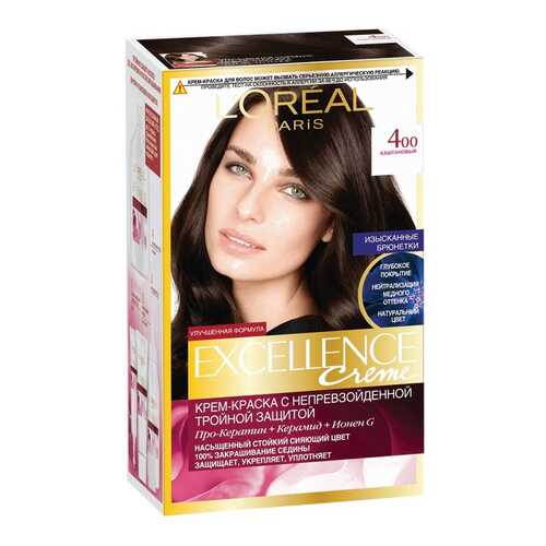 Краска для волос L'Oreal Paris Excellence 400 Brown 270 мл в Магнит Косметик