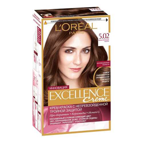 Краска для волос L'Oreal Paris Excellence тон 5,02 Обольстительный каштан в Магнит Косметик