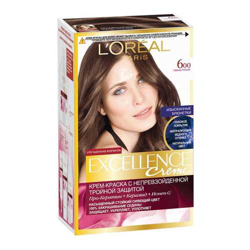 Краска для волос L'Oreal Paris Excellence Тон 600 в Магнит Косметик
