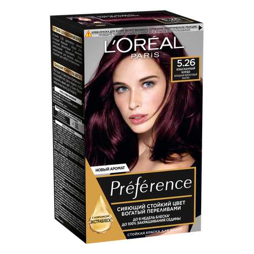 Краска для волос L'Oreal Paris Preference 5.26 Изысканный Бордо в Магнит Косметик