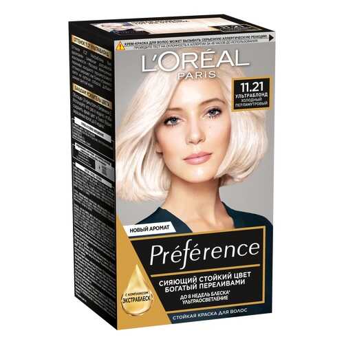 Краска для волос L'Oreal Paris Preference оттенок 11,21 ультраблонд перламутровый в Магнит Косметик