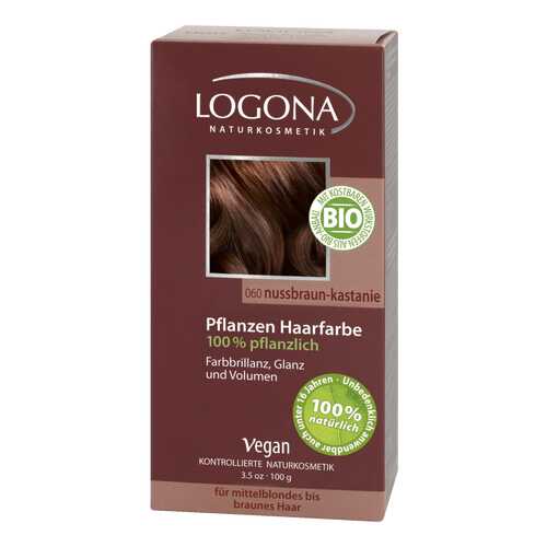 Краска для волос Logona Herbal Hair Color 060 Орех красно-коричневый в Магнит Косметик