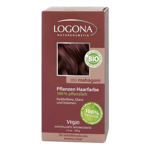 Краска для волос Logona Herbal Hair Colour Powder Махагон коричневато-красный 100 г в Магнит Косметик