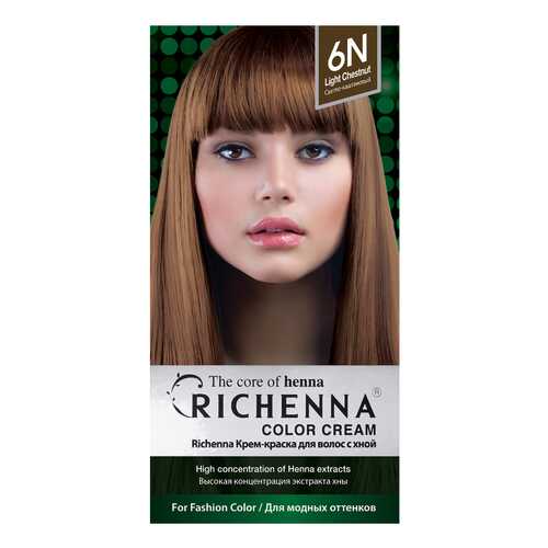 Краска для волос RICHENNA Color Cream 6N Light Chestnut в Магнит Косметик