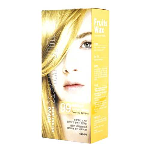 Краска для волос Welcos Fruits Wax Pearl Hair Color 99 Lemon Yellow 60 мл в Магнит Косметик