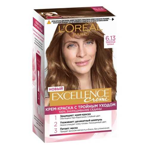 Крем-краска для волос L'Oreal Paris Excellence Темно-русый бежевый в Магнит Косметик