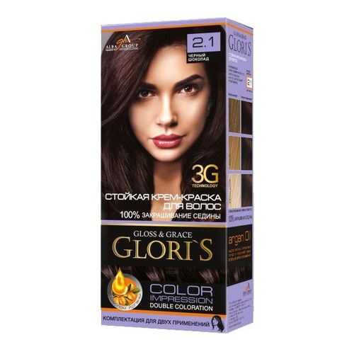 Стойкая крем-краска для волос Glori`s 2.1 черный шоколад в Магнит Косметик