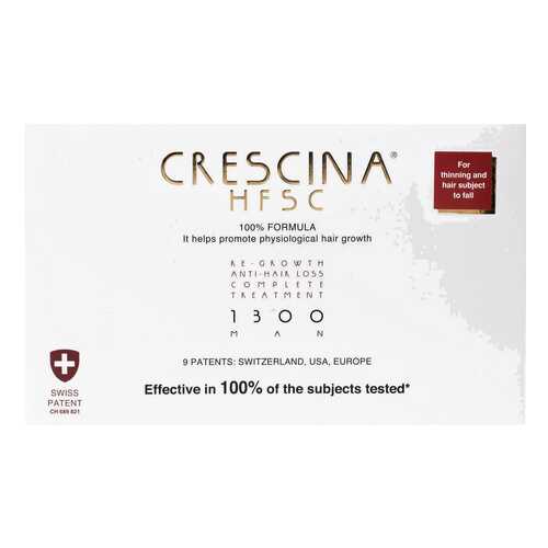Ампулы для волос Crescina 1300 для стимулирования роста волос для мужчин №20+лосьон в Магнит Косметик