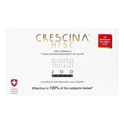 Ампулы для волос Crescina 200 для стимулирования роста волос для женщин №10+лосьон в Магнит Косметик