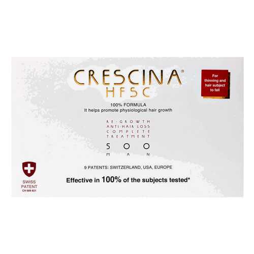 Ампулы для волос Crescina 500 для стимулирования роста волос для мужчин №10+лосьон в Магнит Косметик