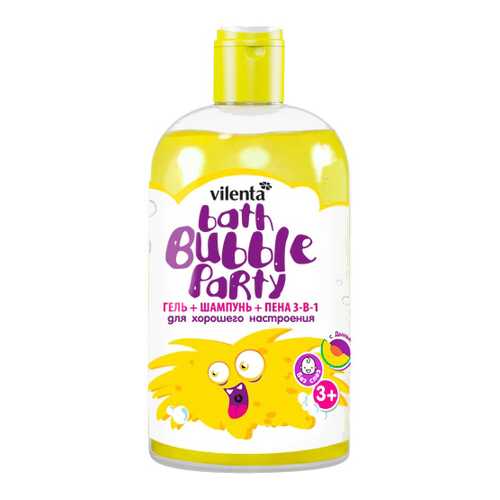Гель+шампунь+пена 3-в-1 VILENTA BATH BUBLE PARTY KIDS ДЛЯ ХОРОШЕГО НАСТРОЕНИЯ 400 мл в Магнит Косметик